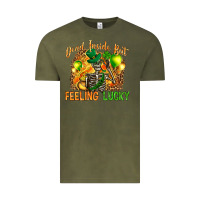 Vintage Olive dead inside but feeling lucky Vintage Tee - NancyCooperArtShop