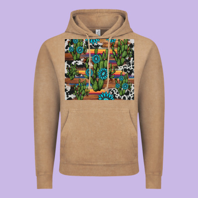 Cactus Gemstone Vintage Hoodie Designed By Adodesignshop