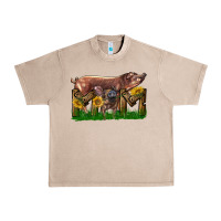 French Oak Western Mom With Duroc Pig And Baby Pig Urban Heavy Tee - LillyAllenDesigns