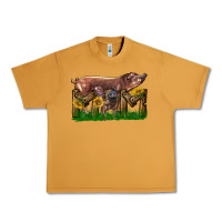 Peanut Butter Western Mom With Duroc Pig And Baby Pig Urban Heavy Tee - LillyAllenDesigns