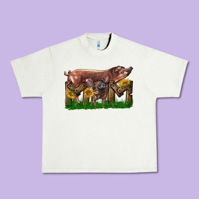 Western Mom With Duroc Pig And Baby Pig Urban Heavy Tee Designed By Lillyallendesigns