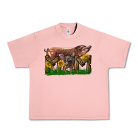 Salmon Western Mom With Duroc Pig And Baby Pig Urban Heavy Tee - LillyAllenDesigns