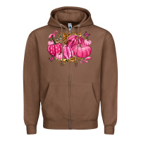 Chestnut breast cancer awareness pink pumpkins Zipper Hoodie - LillyAllenDesigns