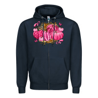 Navy breast cancer awareness pink pumpkins Zipper Hoodie - LillyAllenDesigns
