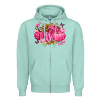 Seafoam breast cancer awareness pink pumpkins Zipper Hoodie - LillyAllenDesigns