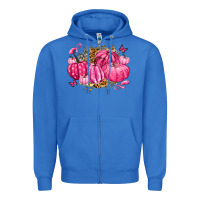 True Royal breast cancer awareness pink pumpkins Zipper Hoodie - LillyAllenDesigns