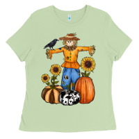 Matcha pumpkin sunflower fall scarecrow Ladies Tee - RanaPortraitStore