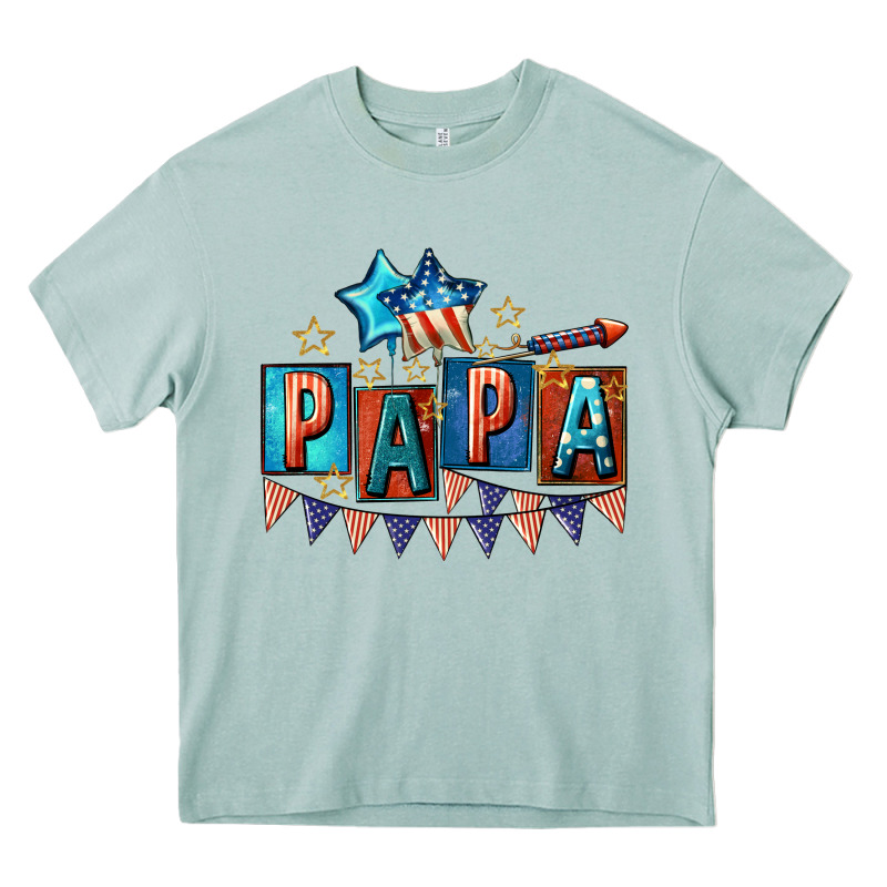 American Papa 4th Of July Heavy Core Tee by CowGirlArtShop | Teevron