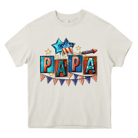 Cream American Papa 4th of july Heavy Core Tee - CowGirlArtShop