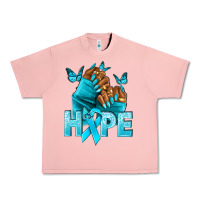 Salmon hope tealribbonovarian cancer nails Urban Heavy Tee - NancyCooperArtShop