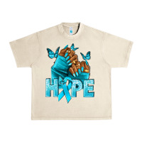 Sandshell hope tealribbonovarian cancer nails Urban Heavy Tee - NancyCooperArtShop
