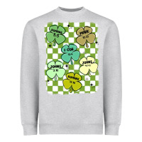 Heather Grey shamrock religious Heavyweight Sweatshirt - MaliasSmallBusiness