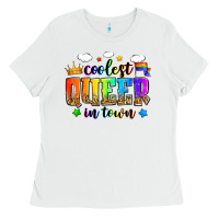 White coolest queer in town Ladies Tee - Zillion Design Studio
