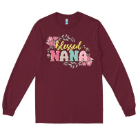 Burgundy blessed nana Long Sleeve Tee - MaliasSmallBusiness