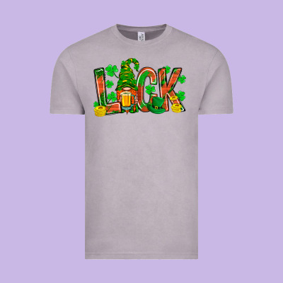 Luck With Gnome And Beer Vintage Tee Designed By Nancycooperartshop