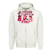 Oatmeal Heather in october we wear pink Zipper Hoodie - LillyAllenDesigns