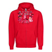 Red in october we wear pink Zipper Hoodie - LillyAllenDesigns