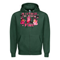 Sports Green in october we wear pink Zipper Hoodie - LillyAllenDesigns