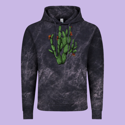 Cactus With Flowers Vintage Hoodie Designed By Adodesignshop