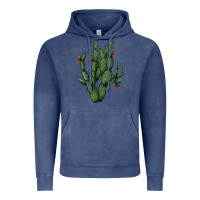 Vintage Denim cactus with flowers Vintage Hoodie - AdoDesignShop