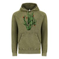 Vintage Olive cactus with flowers Vintage Hoodie - AdoDesignShop