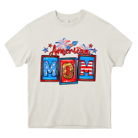 Cream American mom Heavy Core Tee - Neo Western