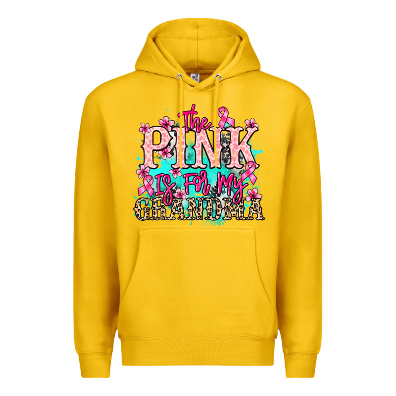 The Pink Is For My Grandma Cancer Awareness Premium Hoodie by HowdyJamesFarm | Teevron