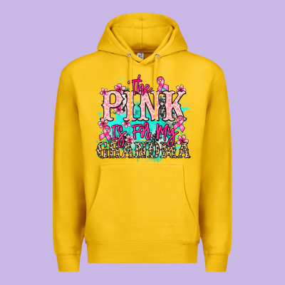 The Pink Is For My Grandma Cancer Awareness Premium Hoodie Designed By Howdyjamesfarm