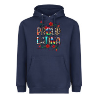 Navy Proud Latina Heavyweight Hoodie - texasbilliewilder