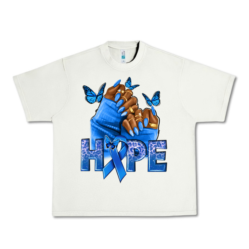 Hope Blueribboncolon Cancer Nails Urban Heavy Tee by NancyCooperArtShop | Teevron