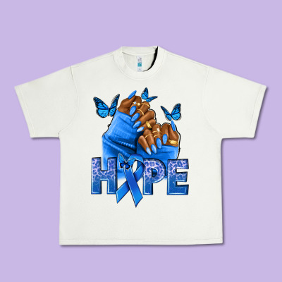 Hope Blueribboncolon Cancer Nails Urban Heavy Tee Designed By Nancycooperartshop