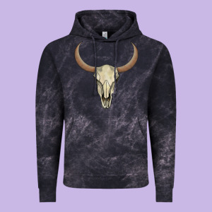 Bull Skull Vintage Hoodie Designed By Adodesignshop