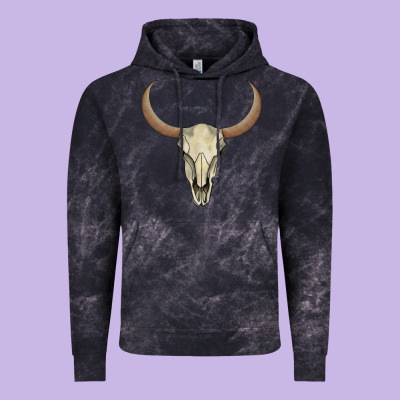 Bull Skull Vintage Hoodie Designed By Adodesignshop