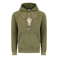 Vintage Olive bull skull Vintage Hoodie - AdoDesignShop