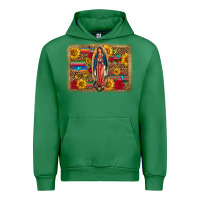 Emerald Our Lady Of Guadalupe Glitter Leopard Flowers Urban Hoodie - FaDigitalArtStudio