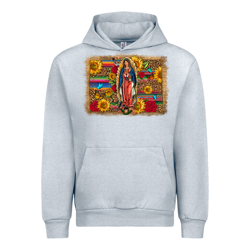 Our Lady Of Guadalupe Glitter Leopard Flowers Urban Hoodie by FaDigitalArtStudio | Teevron