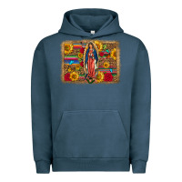 Pigment Midnight Navy Our Lady Of Guadalupe Glitter Leopard Flowers Urban Hoodie - FaDigitalArtStudio