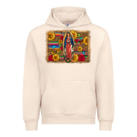 Sandshell Our Lady Of Guadalupe Glitter Leopard Flowers Urban Hoodie - FaDigitalArtStudio