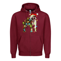 Burgundy christmas chocolate boston terrier Zipper Hoodie - LillyAllenDesigns