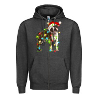 Charcoal Heather christmas chocolate boston terrier Zipper Hoodie - LillyAllenDesigns