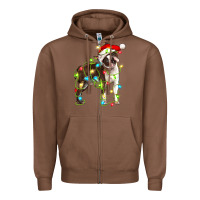 Chestnut christmas chocolate boston terrier Zipper Hoodie - LillyAllenDesigns