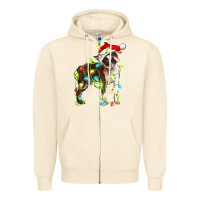 Sandshell christmas chocolate boston terrier Zipper Hoodie - LillyAllenDesigns