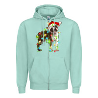 Seafoam christmas chocolate boston terrier Zipper Hoodie - LillyAllenDesigns