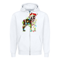 White christmas chocolate boston terrier Zipper Hoodie - LillyAllenDesigns