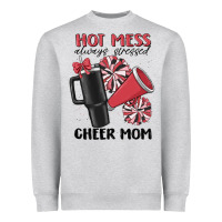 Heather Grey hot mess always stressed cheer mom Heavyweight Sweatshirt - MaliasSmallBusiness