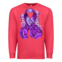 Cardinal purple ribbon with boxing gloves Premium Sweatshirt - NancyCooperArtShop