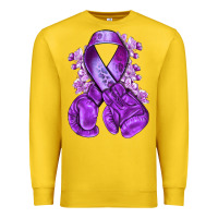 Lemon purple ribbon with boxing gloves Premium Sweatshirt - NancyCooperArtShop