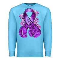 Ocean Blue purple ribbon with boxing gloves Premium Sweatshirt - NancyCooperArtShop