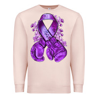 Purple Ribbon With Boxing Gloves Premium Sweatshirt | Teevron