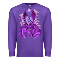 Purple purple ribbon with boxing gloves Premium Sweatshirt - NancyCooperArtShop
